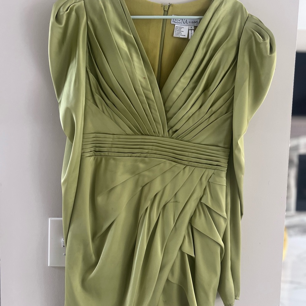 Lena Green Draped Dress